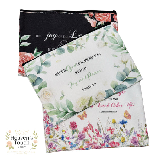 Scripture-Inspired Pouch – Makeup, Stationary, or Travel Bag