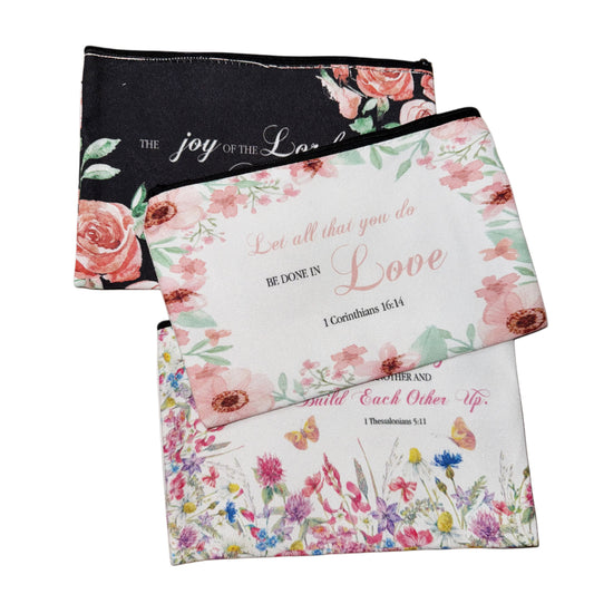 Scripture-Inspired Pouch – Makeup, Stationary, or Travel Bag